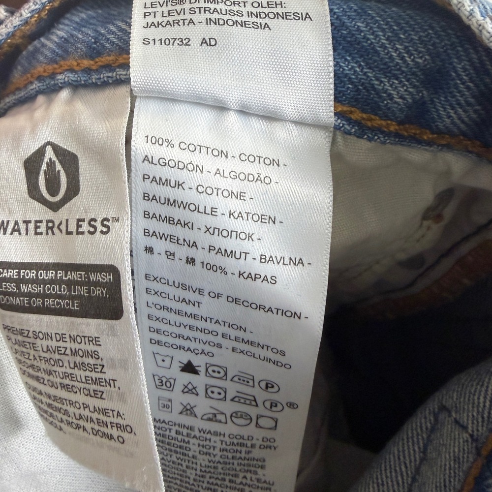 Levis 501 Original Cropped Jeans Womens 27 Medium Wash Blue Button Fly - Picture 6 of 11